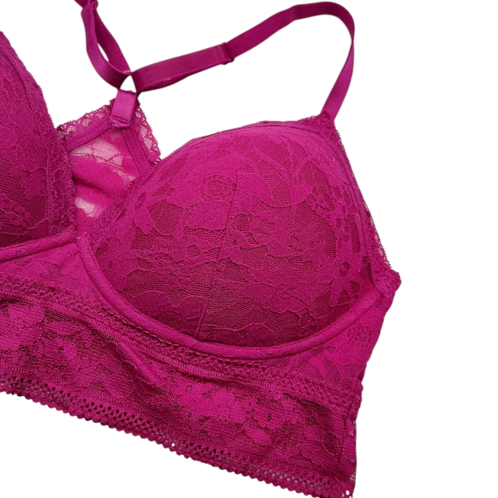 Victoria’s Secret Women's Fuchsia Posey Lace Curvy Bralette Size XL - Picture 5 of 10